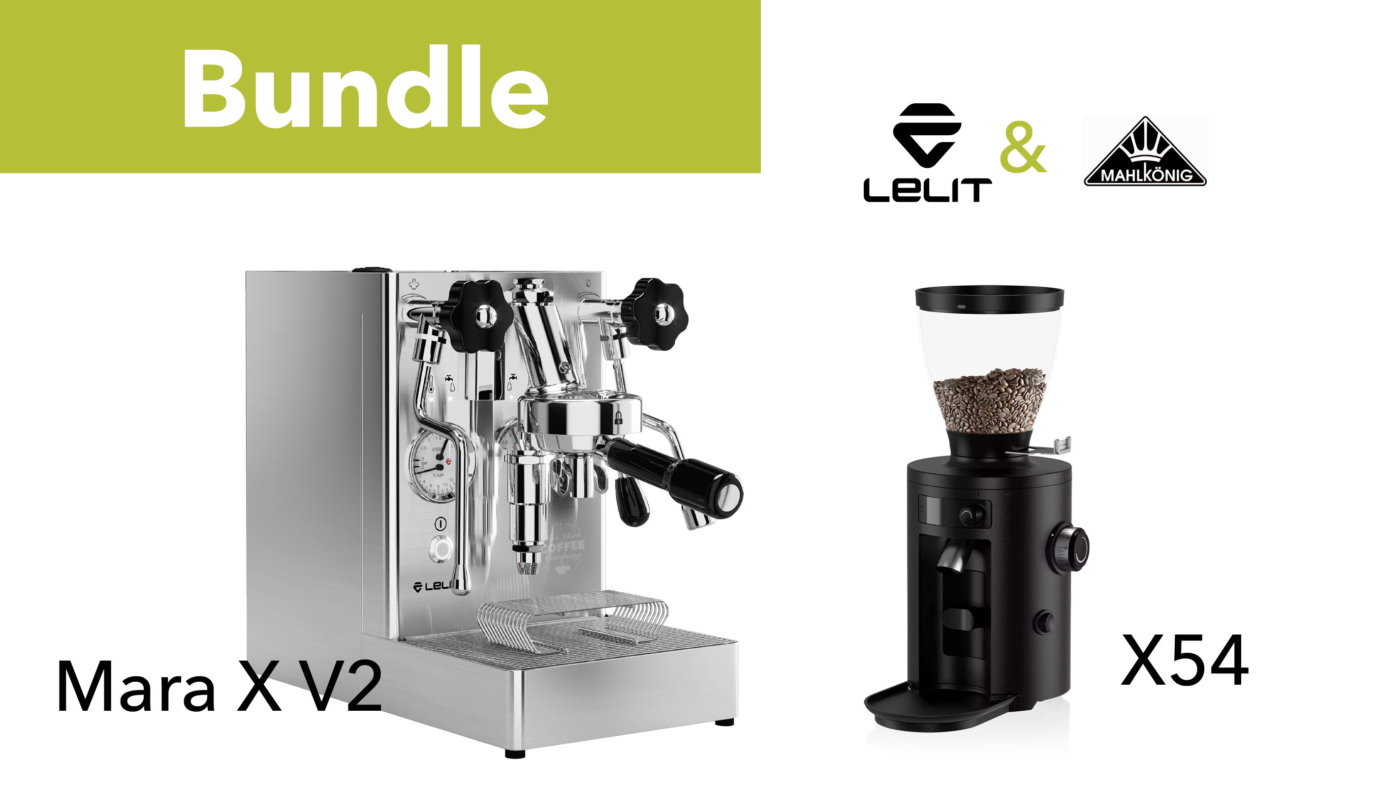 Lelit Mara PL62X V2 und Mahlkönig X54 schwarz Bundle